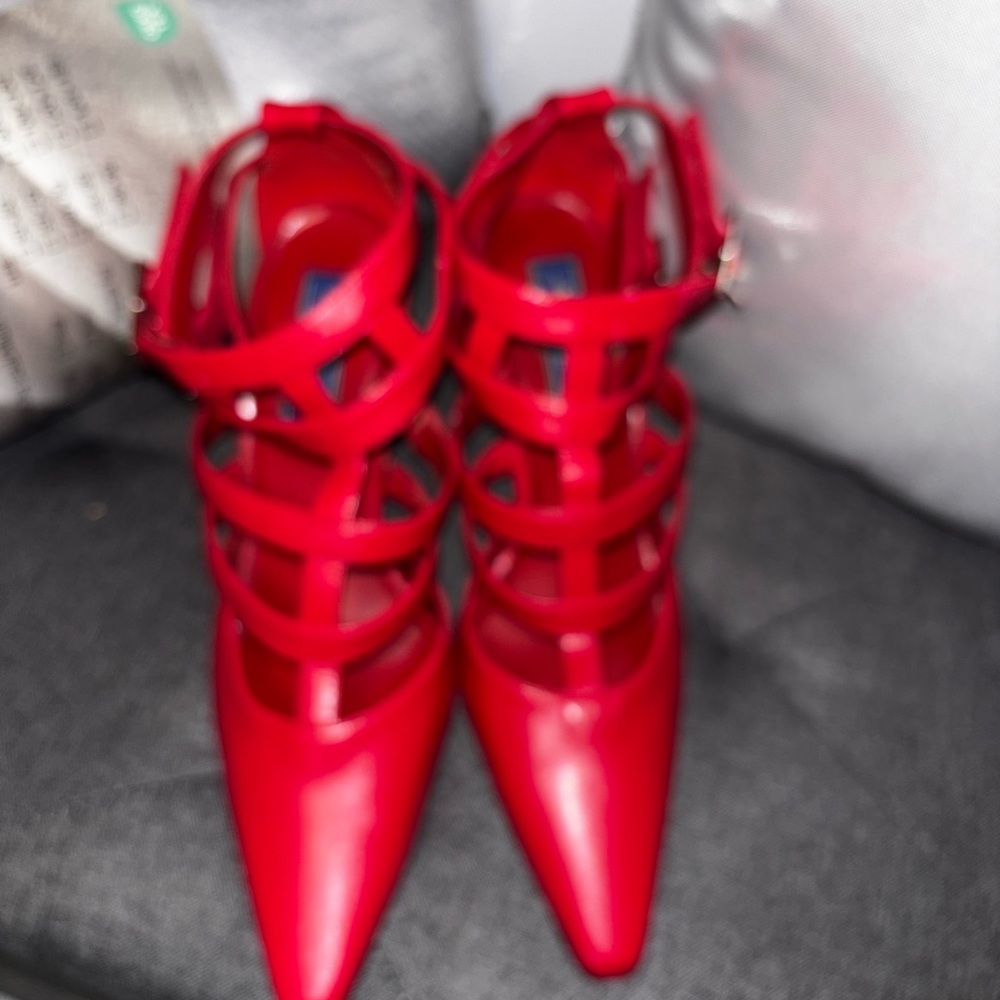 Chic Red Strappy Heels for Women
